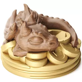 Статуэтка "Спящий дракон на монетах"